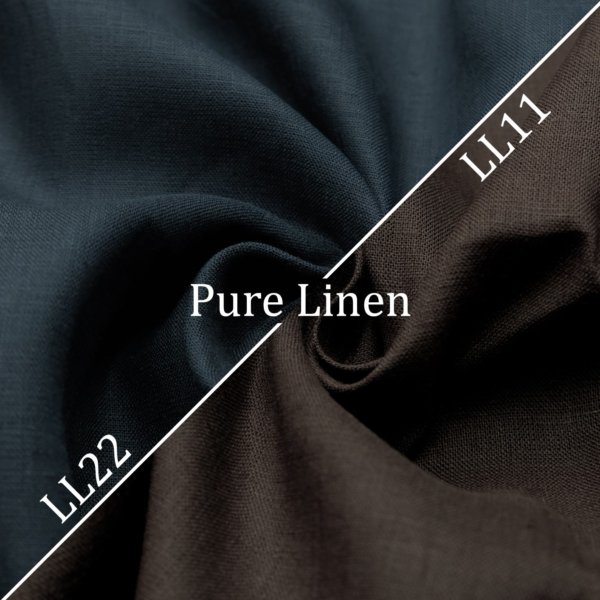 Midnight & Mocha: Pure Linen Fabric Combo LL11, LL22